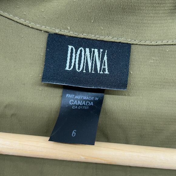 Vintage Y2K 2000s Donna Green Ruffle Button Long Sleeve Blouse Top 6 - Picture 7 of 11